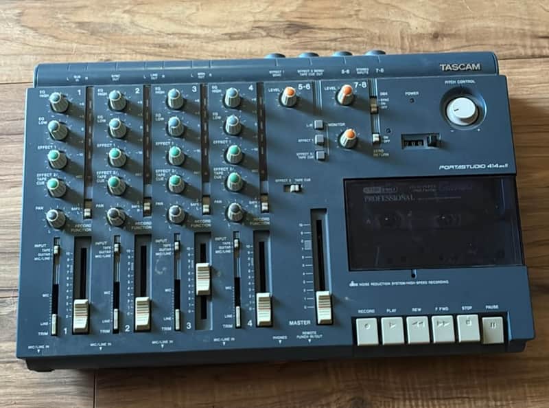 TASCAM Portastudio 414 MKII 4-Track Cassette Recorder 1990s - Blue image 1