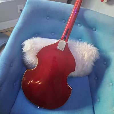 Tempo semi-hollow Violin shaped guitar - 1960s - Red Gloss image 4