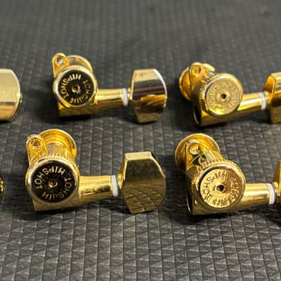 Hipshot Grip-Lock Enclosed 7 in line Left Hand/Reverse non-staggered post Gold locking tuner Bild 2