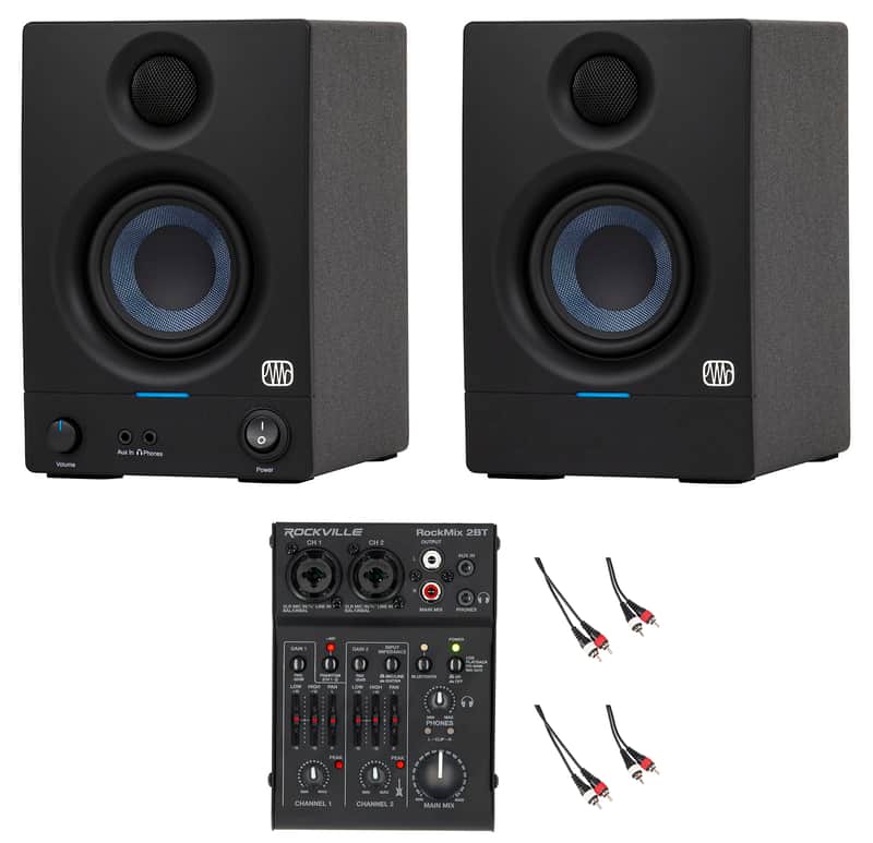 Pair Presonus Eris 3.5 2nd Gen 3.5" Reference Studio Monitors Speakers+Mixer image 1