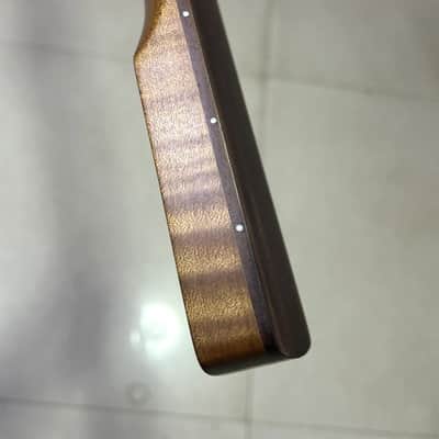 Fretless 5-String Roasted flame Maple Bass guitar Neck 20fret Rosewood parts image 4