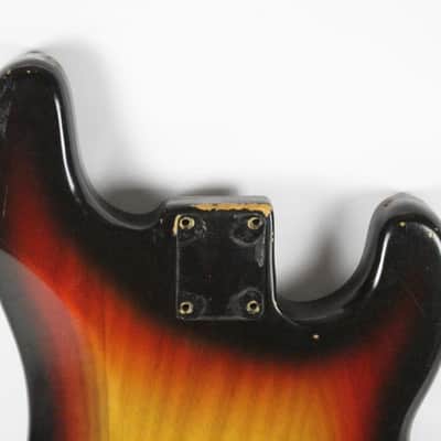 1977 Vintage Fender Precision Bass Lefty Sunburst Ash BODY Left-Handed 1970s USA PBass w/Original Bridge image 5