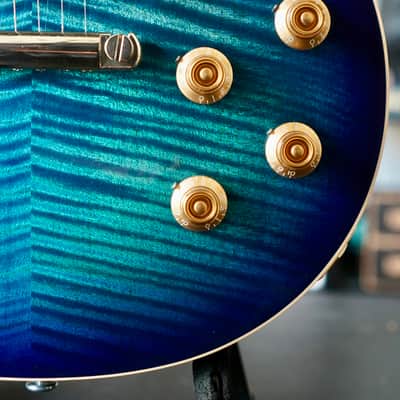 Gibson Les Paul Traditional Blueberry Burst Reverse Chevron Top 2018 image 4