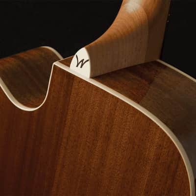 Washburn Harvest Dreadnought Cutaway Acoustic Guitar, Natural Gloss (WD7SCE-A-U) image 5
