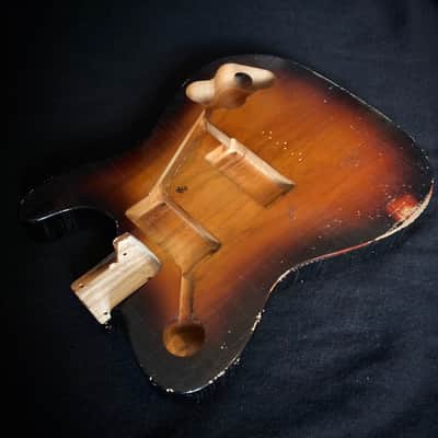 Deluxe Telecaster Aged Guitar Body - Three Tone Sunburst medium guitar relic guitar body by Jozo Reece Guitars image 6