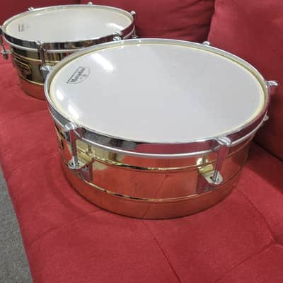 Latin Percussion Matador Series 14/15" Brass Timbales - Brass/Chrome image 4