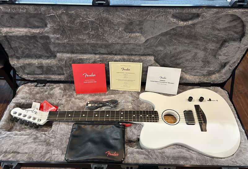 Fender Limited Edition FINNEAS American Acoustasonic Telecaster  2025 - Arctic White / 5lbs. 1.7oz. #US252717A image 1
