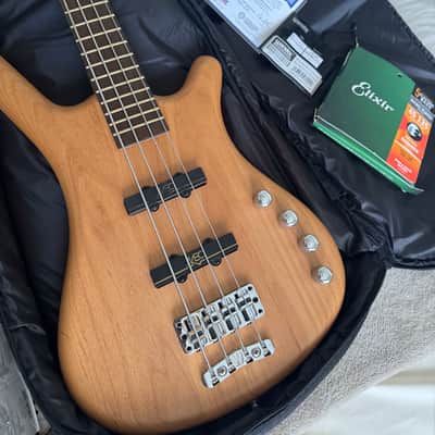 Warwick RockBass Corvette Basic Bass Guitar - Natural 4-string Electric Bass with Alder Body, Maple Neck, Wenge Fingerboard, and 2 Single-coil Pickups - Natural Corvette Basic Bass 2024 - Natural image 2