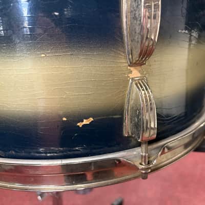 WFL No. 902 Ray McKinley/Symphonic Super Classic 6.5x14" 16-Lug Snare Drum with P-87 Strainer 1948 - 1959 - Blue/Silver Duco Lacquer image 9