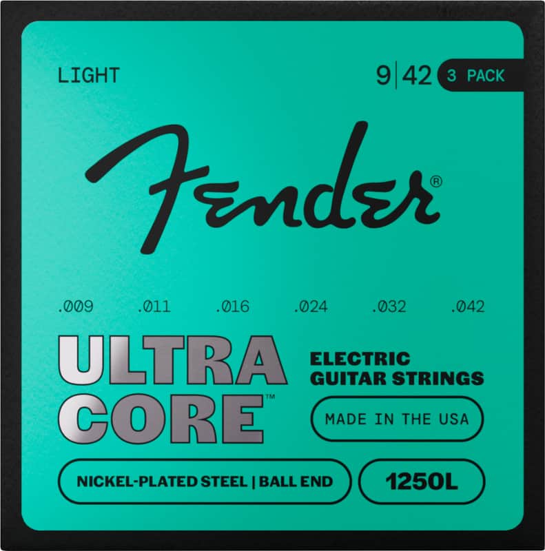 Fender 1250L UltraCore Nickel Plated Steel Ball End Electric Guitar Strings - Light 3-Pack (9 - 42) image 1