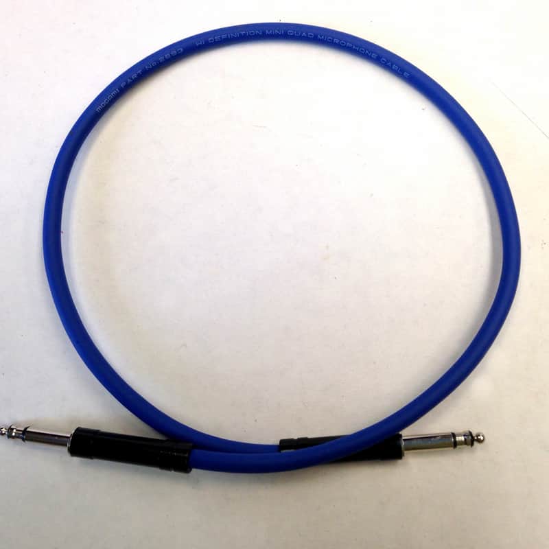 Mogami W2893 Mini quad Mic Cable, 1.5ft Blue/ Redco TT Bantam Male-Solder Type image 1
