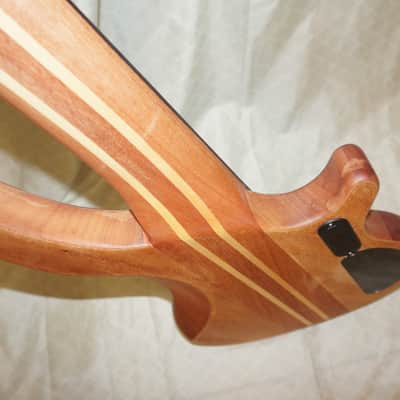 Left handed 6 string bass guitar, neck through body,  2015 Wood image 6
