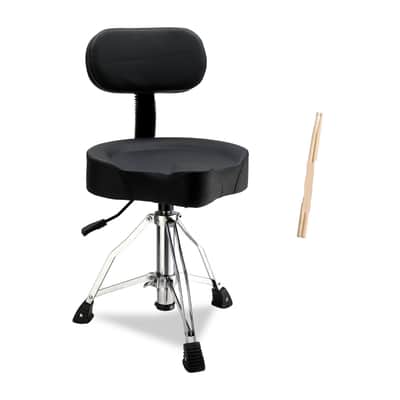 Drum Throne with Backrest,Heavy Duty Hydraulic Adjustable Drum Seat Saddle image 1