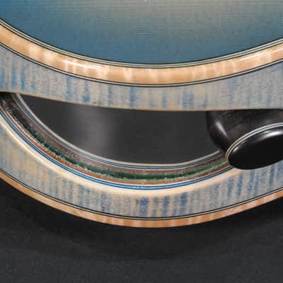2015 Mirabella Oval Hole Archtop Blue Sunburst with Side Trapdoors image 8