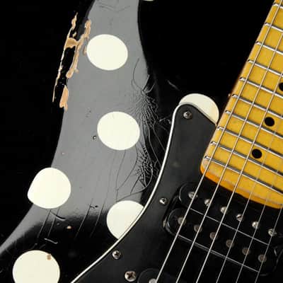 LsL Instruments Saticoy White Heavy Aging Black w/ White Polka Dots image 15