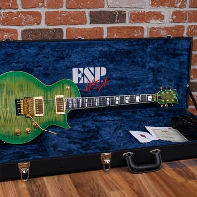 ESP USA Custom Shop Eclipse FR Flame Maple Top Lime Burst 2022 w/OHSC image 2