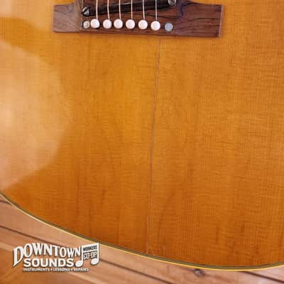 1966 Gibson Country Western Dreadnought Acoustic Guitar with Hard Case - Natural, 4lbs 7oz image 7