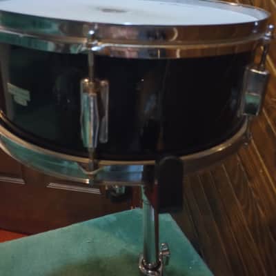 Maxwin by Pearl 14"(diameter)x5.5"(depth) Snare Drum  Black Wrap Over Wood 1970's/80's - Black Wrap image 4