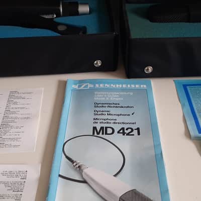 Set of 2x Sennheiser MD 421-U4 matched serials Cardioid Dynamic Microphones 1960s - 1990s - Black image 3