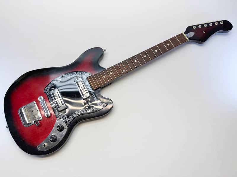 Vintage Teisco Del Rey 1960s Dual Pickup Red Cherry Burst 24" Short Scale image 1