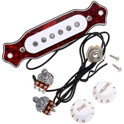 Alnicov Guitar Shell Sound Hole Magnetic Pickup with Tone Volume Knobs for 6 String Folk Acoustic Electric Guitar image 1