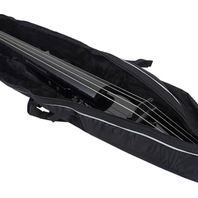 STAGG Metal Black Electric Double Bass With Gigbag Plus 1/4" Output Jack EUB Electric Upright Bass image 5