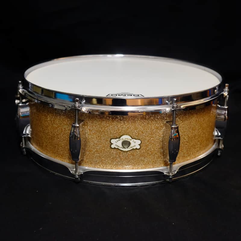 Camco Tuxedo Studio Model 14" x 5" snare drum 1960's - Champagne Sparkle image 1
