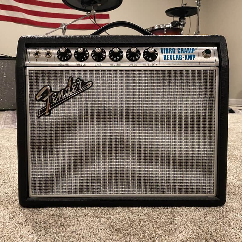 Fender '68 Custom Pro Vibro Champ Reverb 5-Watt 1x10" Guitar Combo 2021 - Present - Black image 1