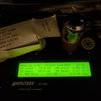 Sylvania 1% Tight Matched JAN-CHS-5932 tNOS AT1000 TESTED Vacuum Tube military black plate rugged 6L6 Beam Power Tetrode 1950-1958 image 4