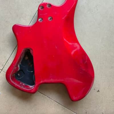 Cherry Burst Headless Guitar DIY Project Body with Maple Top image 3