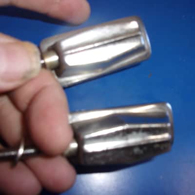Lot of 4 Vintage Import Lugs Chrome Bass or Tom Drum w/ used Tension Rods CB Sunshine etc image 7