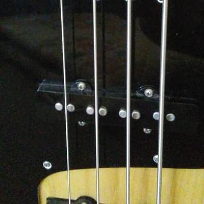 lefty Fender Jazz Bass 2007 w/gig bag - custom Marcus Miller pickguard - Natural Ash finish image 12
