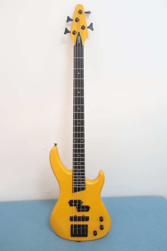 Vintage 1980s Vester Stage Series 4 String Active Bass Guitar 1987 Young Chang Plant Funk Metal Machine Yellow Very Well Made Lightweight 7 Pounds Full Scale 3 Octave image 1