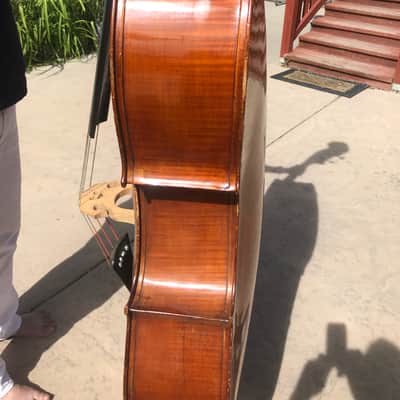 Tyrolean made String Bass circa 1900. Unique Cello shape image 4