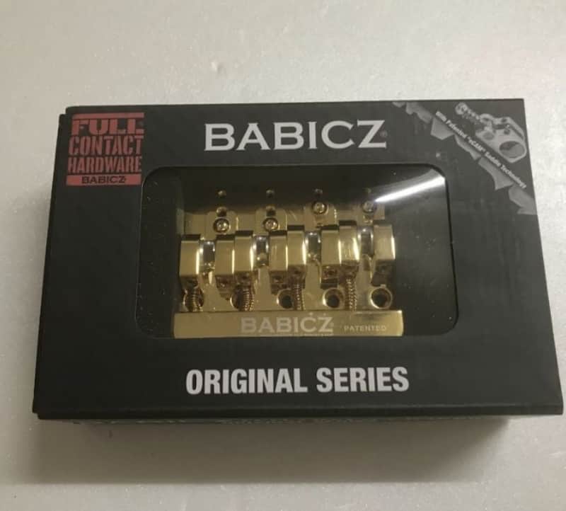Babicz Full Contact Hardware FCH4GDP 4-String Bass Bridge Gold w/ Original box & paperwork image 1