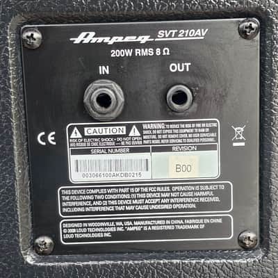 Ampeg SVT-210AV Classic Series 200-Watt 2x10" Bass Speaker Cabinet 2011 - Present - Black image 3