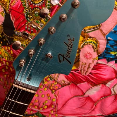 Fender/Warmoth Jag-Stang (w/ Contours) - Teal Green Metallic RELIC by Copacetic Customs image 12