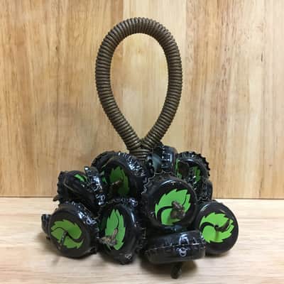 Upcycled Percussion - Bottle Cap Hand Rattle / Shaker - Hop Valley image 2