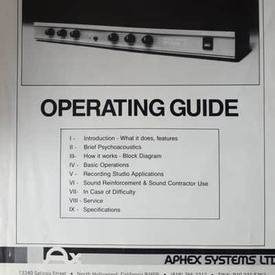 Aphex Aural Exciter Type C - Gearspace