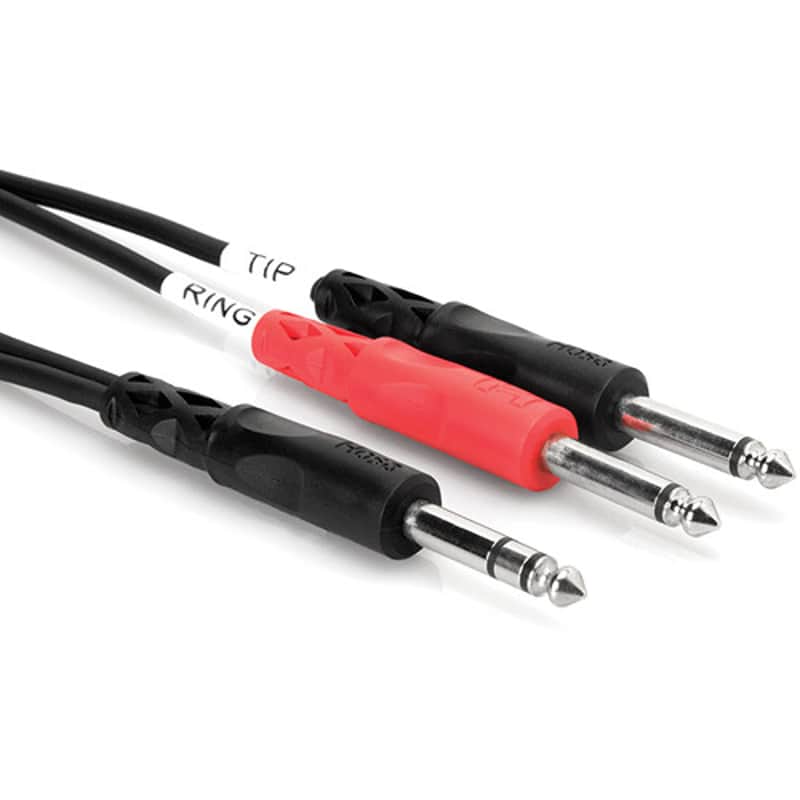 Hosa Technology Stereo 1/4" Male to (2) Mono 1/4" Male Y-Cable - 9.84' (3 m) image 1
