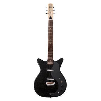 Danelectro Glitter '59 Electric Guitar-Black with Silver Glitter *USA Small Business* image 1