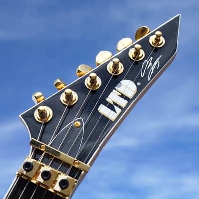 ESP LTD SIGNATURE ALEXI ARROWHEAD SE Black w/Yellow Pinstripe 6-String Electric w/hard case image 7