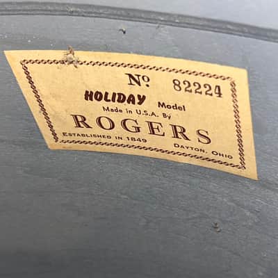 Vintage 1967 Rogers ONE OWNER 4pc Holiday Drum Kit Blue Onyx w/ Legs & Mounts + Silver Powertone Snare image 20