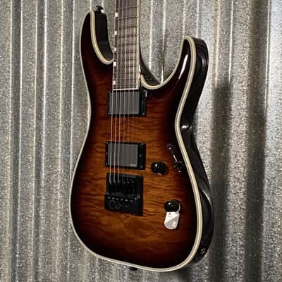 ESP LTD MH-1000 Evertune Flame Dark Brown Sunburst Guitar & Case #0341 Used image 6