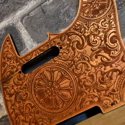 Handcrafted Cherrywood Pickguard for Fender Telecaster – Laser-Engraved Unique Design image 2