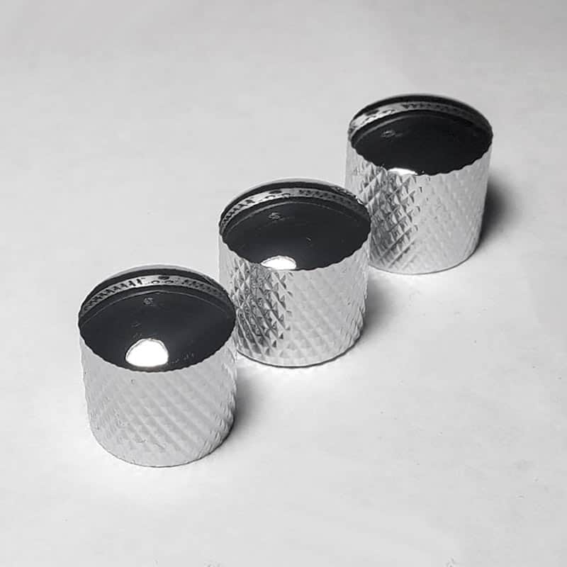Chrome Knurled Knobs for Guitar or Bass (3) image 1
