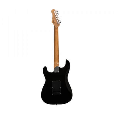 Stagg SES-60 BLK Vintage Series Solid Alder Body Bolt-on Roasted Maple Neck 6-String Electric Guitar image 3