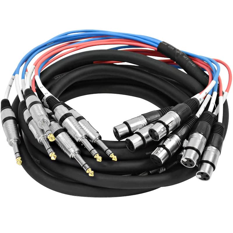 Seismic Audio SAXT-8x15F 8-Channel 1/4" TRS Male to XLR Female Snake Cable - 15' image 1