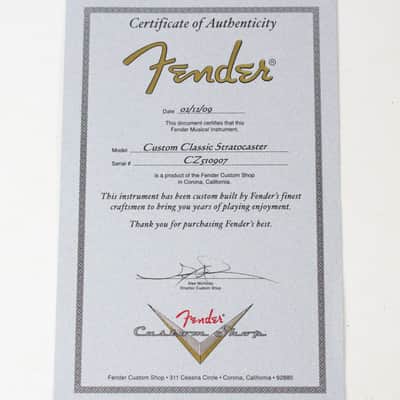 2009 Vintage Fender Custom Shop Stratocaster Custom Classic Charcoal Frost Metallic Alder Body w/COA USA Strat image 2