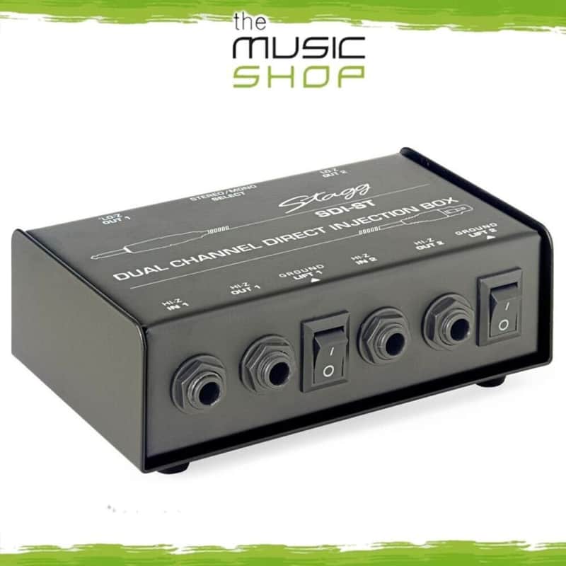 Stagg SDI-ST 2 Channel Passive DI Box with Mono/Stereo Switch - Direct Injection image 1